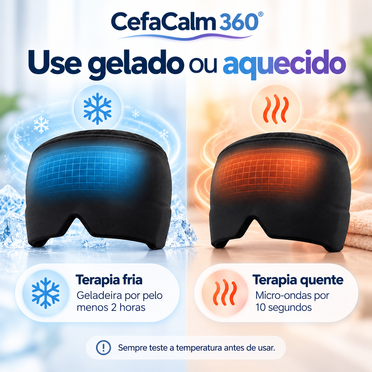 Use gelado ou aquecido: touca em versão fria e morna